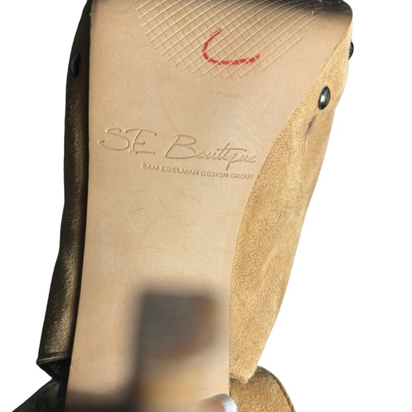 Sam Edelman SE Boutique Oscar Leather Peep Toe Spiked Heel Sandals Sz 8.5 - Picture 10 of 12